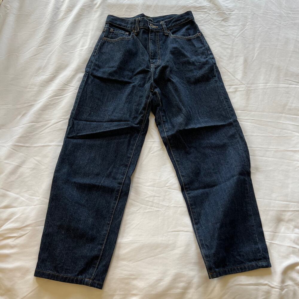 Made in Japan Uniqlo dark wash baggy jeans 24